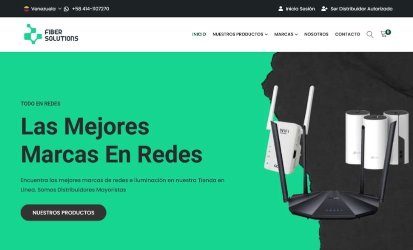 Imagen de Proyecto: Fibersolutions - Tienda en línea de productos de redes e iluminación.